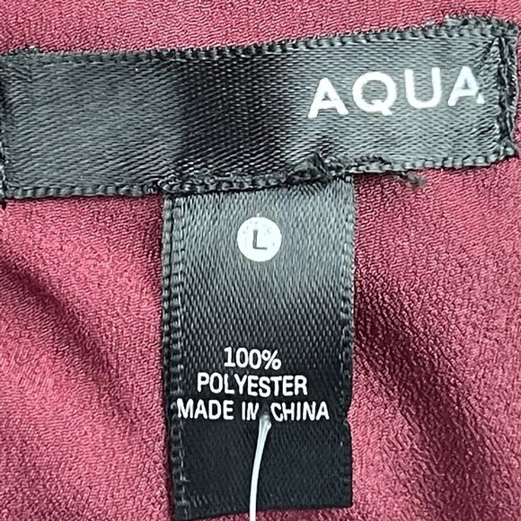 NWT Aqua Metallic Leopard-Pattern Dress Dark Red Size L - Picture 10 of 10